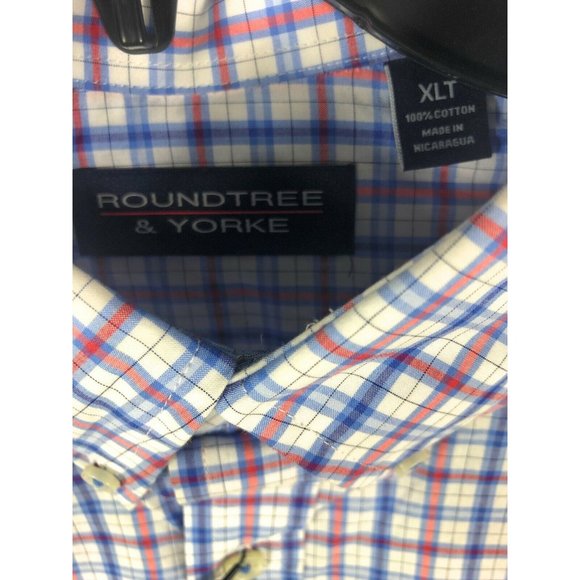 Roundtree Yorke Men's XLT Long Sleeve Button Up Multicolor Cotton Shirt A12 - Picture 2 of 4